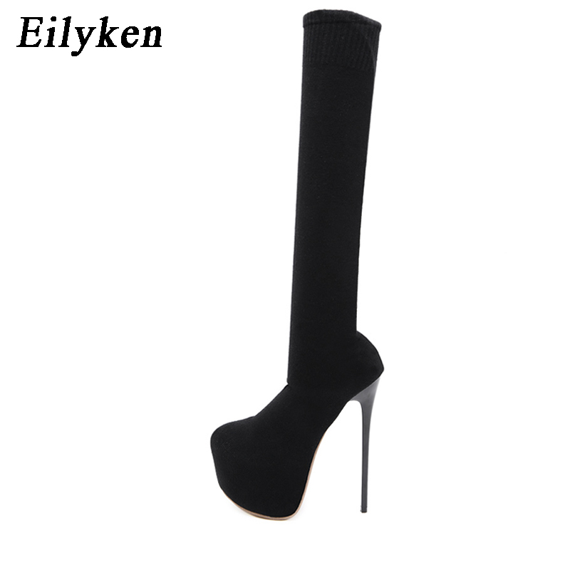 Eilyken 17CM Platform Heels Wo - Knee High Sock Women 评论和价格