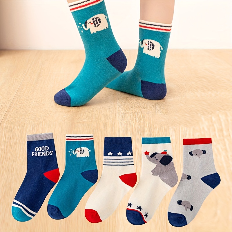 5‑Pack Kids Boys Socks Cartoon - Cotton Crew Sock Pack 评论和价格