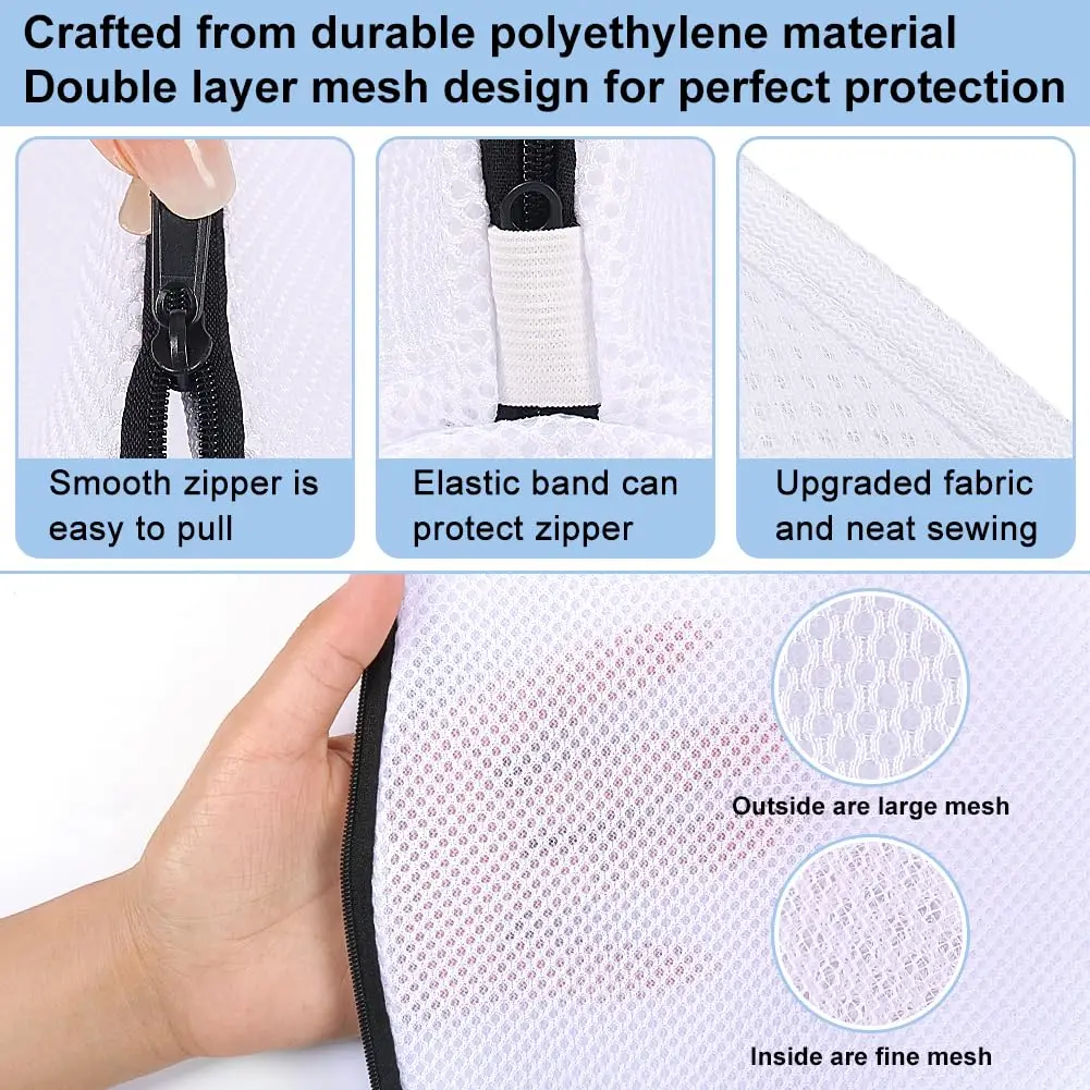 Mesh Shoe Washing Bags with Zi - Sock Organizer Tray 评论和价格